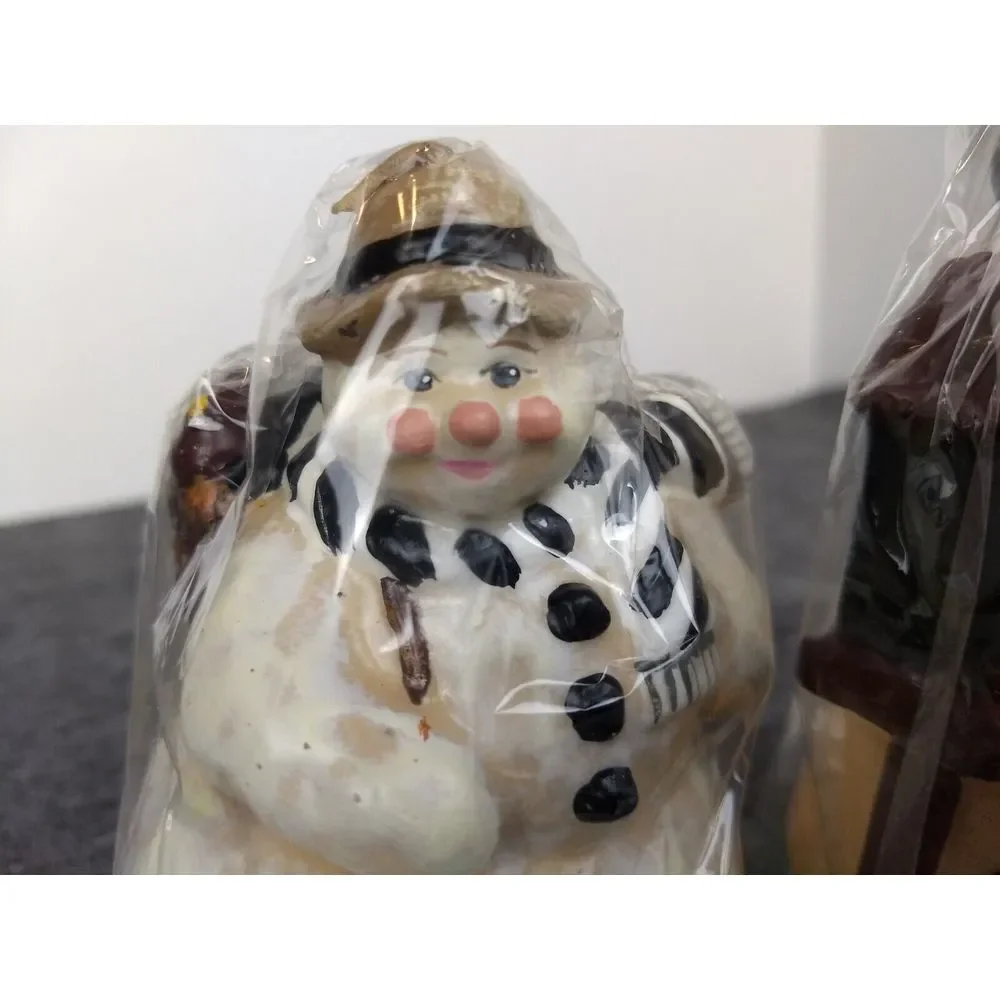 Snowman Christmas‎ Holiday Candles Handmade Lot of 2 Salem Collection NEW SEALED